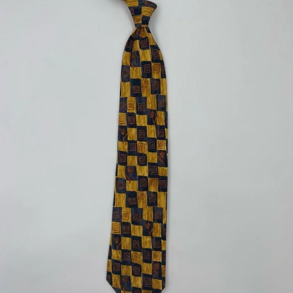 Boss Yellow and Black Checkered Tie - Picture 5 of 5